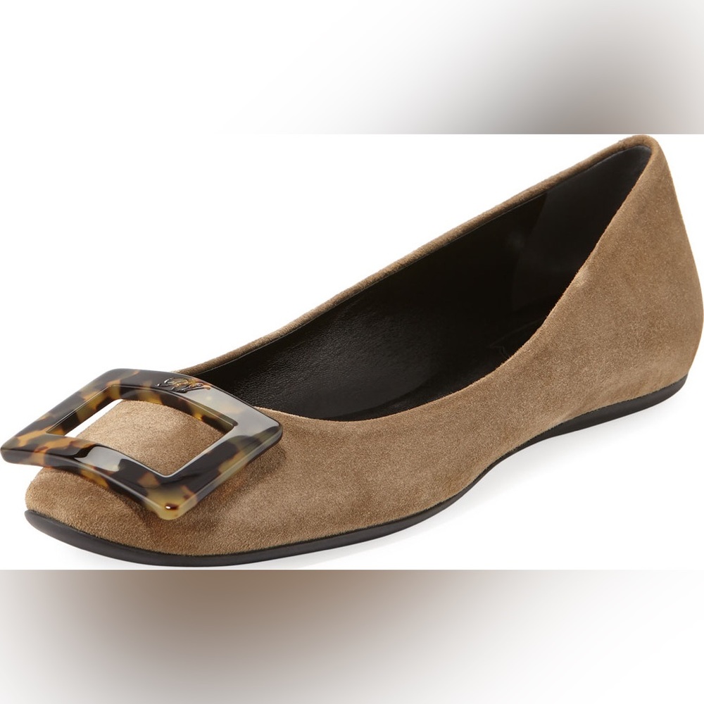 Roger Vivier Gommette tortoise shell buckles Ballerina Flats in  Tabacco Chiaro